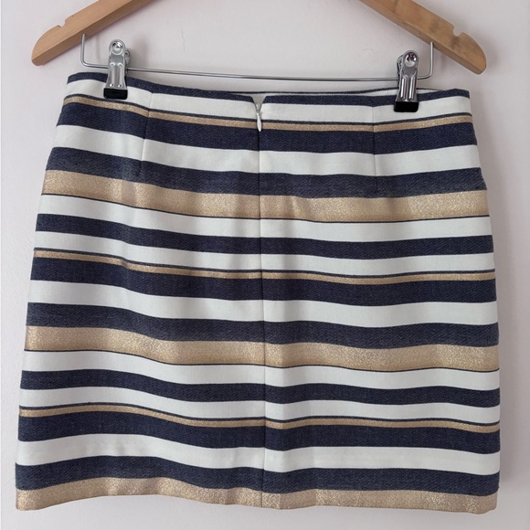 J. Crew Navy and Gold Striped Pencil Skirt - Picture 6 of 9